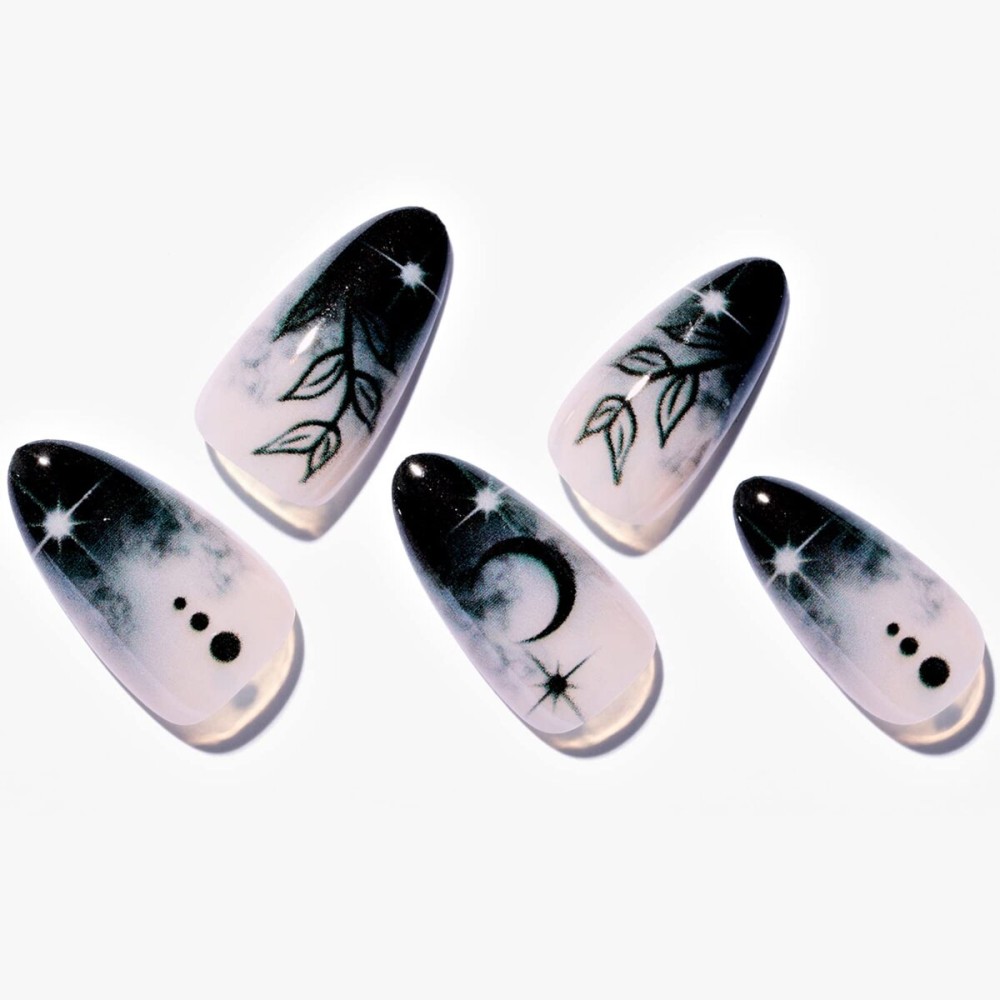 GLAMERMAID Press on Nails Medium Almond, Halloween Gothic Black Ombre French Tip Glue on Gel Nails, 24Pcs Short Stiletto Acrylic False Nails Kits Reusable Full Cover Stick on Nails for Women Girls GLAMERMAID Press on Nails Medium Almond, Halloween Gothic Black Ombre French Tip Glue on Gel Nails, 24Pcs Short Stiletto Acrylic False Nails Kits Reusable Full Cover Stick on Nails for Women Girls