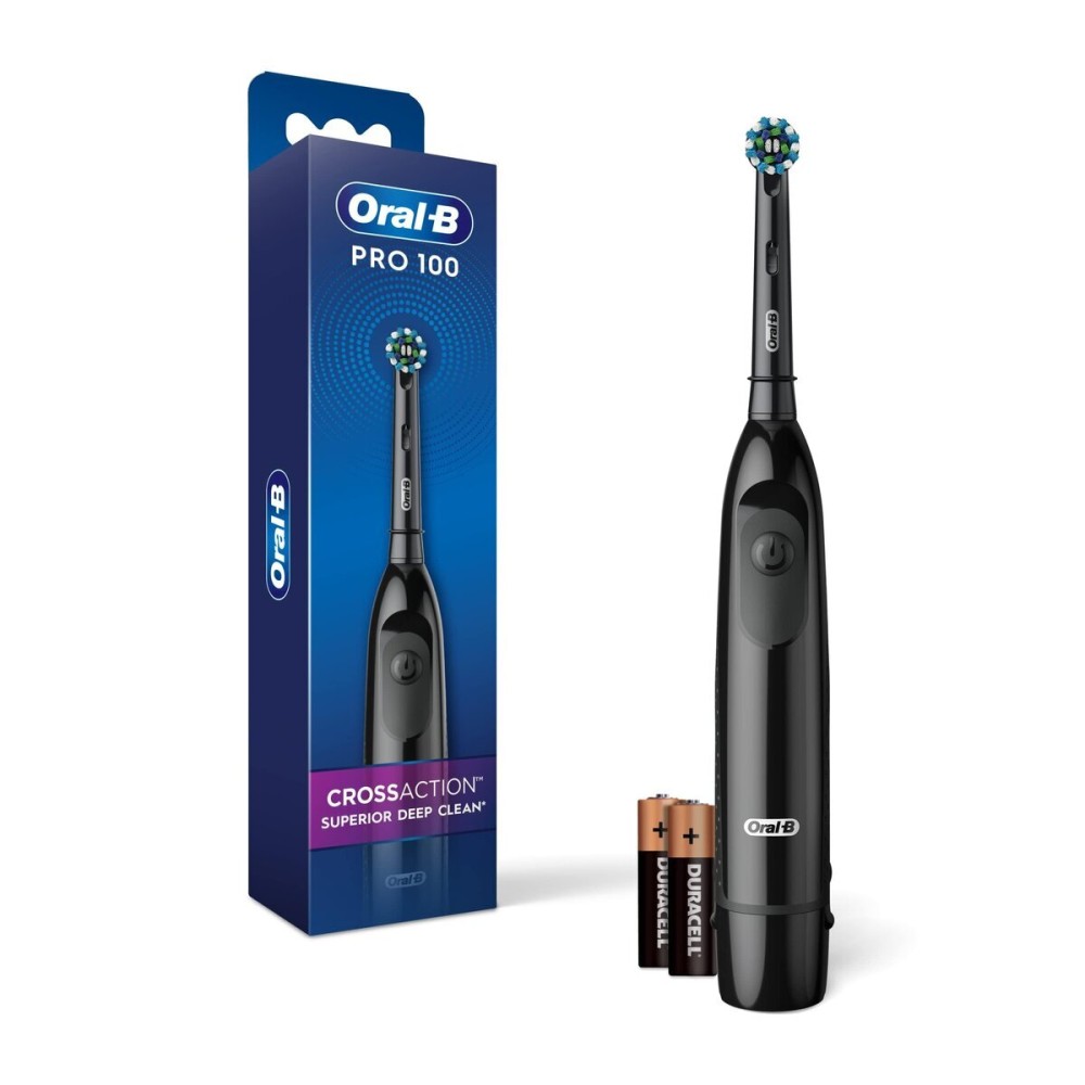 Oral-B Pro 100 CrossAction, Battery Powered Toothbrush, Black, 1 Count (Pack of 1) Oral-B Pro 100 CrossAction, Battery Powered Toothbrush, Black, 1 Count (Pack of 1)