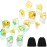 Kathfly 14 Die Rubber Ducks Dice, Resin Polyhedral Dice Set Filled with Animal, Ice Cool Rubber Ducks Translucent Cute Playing Toy with 2 Black Pouches for Board Game, Green, Yellow