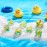 Kathfly 14 Die Rubber Ducks Dice, Resin Polyhedral Dice Set Filled with Animal, Ice Cool Rubber Ducks Translucent Cute Playing Toy with 2 Black Pouches for Board Game, Green, Yellow