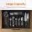 Lifewit Large Silverware Drawer Organizer, Expandable Utensil Tray for Kitchen, BPA Free Flatware and Cutlery Holder, Adjustable Plastic Storage for Spoons Forks Knives, Large, Black