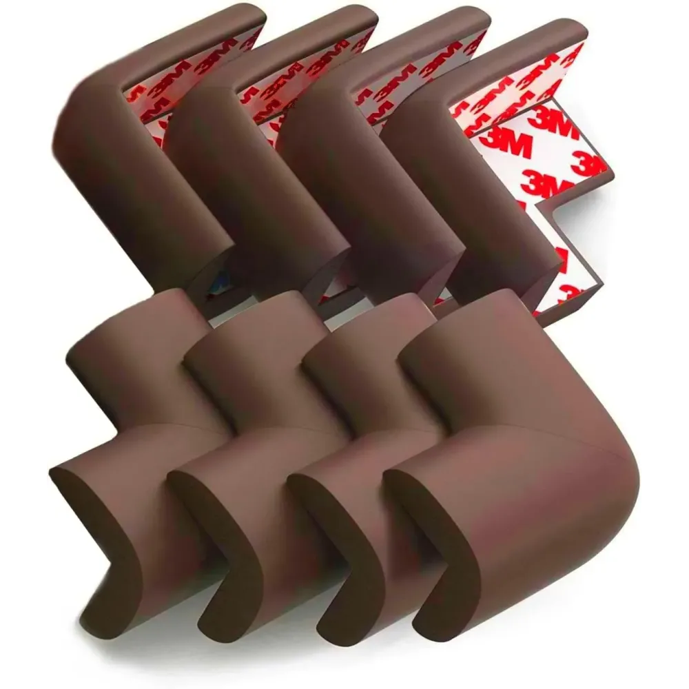 8-Pack Corner Protectors Baby Proof, Furniture Corner and Edge Safety Bumpers, Soft Rubber Foam Cushion Covers, 3M Taped Corner Guards, Baby Child Proofing Pads, Table Corner Protectors, Brown 8-Pack Corner Protectors Baby Proof, Furniture Corner and Edge Safety Bumpers, Soft Rubber Foam Cushion Covers, 3M Taped Corner Guards, Baby Child Proofing Pads, Table Corner Protectors, Brown