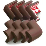 8-Pack Corner Protectors Baby Proof, Furniture Corner and Edge Safety Bumpers, Soft Rubber Foam Cushion Covers, 3M Taped Corner Guards, Baby Child Proofing Pads, Table Corner Protectors, Brown