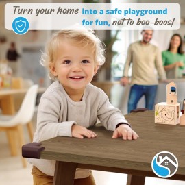 8-Pack Corner Protectors Baby Proof, Furniture Corner and Edge Safety Bumpers, Soft Rubber Foam Cushion Covers, 3M Taped Corner Guards, Baby Child Proofing Pads, Table Corner Protectors, Brown 8-Pack Corner Protectors Baby Proof, Furniture Corner and Edge Safety Bumpers, Soft Rubber Foam Cushion Covers, 3M Taped Corner Guards, Baby Child Proofing Pads, Table Corner Protectors, Brown