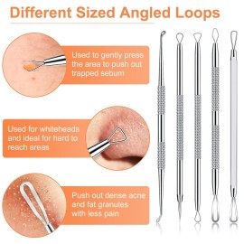 Pimple Popper Tool Kit, IUMAKEVP 15 PCS Professional Stainless Steel Blackhead Remover Comedone Extractor Tools for Removing Zit on Face - Acne Removal Kit with Metal Case (Silver) Pimple Popper Tool Kit, IUMAKEVP 15 PCS Professional Stainless Steel Blackhead Remover Comedone Extractor Tools for Removing Zit on Face - Acne Removal Kit with Metal Case (Silver)