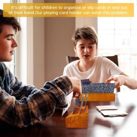 Iswabard Card Deck Stand Set of 2 Playing Cards Holder for Kids Elder Wood Racks Tray for Organizing on Game Bridge Adults Uno Skipbo 5 Crowns(Orange) Iswabard Card Deck Stand Set of 2 Playing Cards Holder for Kids Elder Wood Racks Tray for Organizing on Game Bridge Adults Uno Skipbo 5 Crowns(Orange)