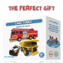 SplashEZ Mold Free Baby Bath Toys, No Hole Bath Toys for Toddlers, Bathtub Cars Set for Kids Ages 1-3, No Mold Floating Water Vehicles Set for Pool, BPA-Free, Safe, Fun, Infant Ages 1 3 6 12 18 Months