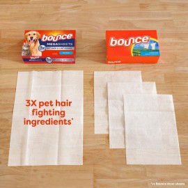 Bounce Pet Hair and Lint Guard Mega Fabric Softener Dryer Sheets with 3X Pet Hair Fighters, Fresh Scent, 180 Count, Bounce Dryer Sheets, Laundry Sheets, Mega Sheet Bounce Pet Hair and Lint Guard Mega Fabric Softener Dryer Sheets with 3X Pet Hair Fighters, Fresh Scent, 180 Count, Bounce Dryer Sheets, Laundry Sheets, Mega Sheet