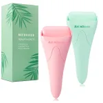2 Pack Ice Roller for Face and Body Massage, Facial Roller Skin Care Tool for Reduce Wrinkles and Puffiness, Migraine Pain Relief and Skin Tighten, Cold Therapy for Cooling and Calming.(Pink+Green)