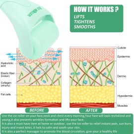 2 Pack Ice Roller for Face and Body Massage, Facial Roller Skin Care Tool for Reduce Wrinkles and Puffiness, Migraine Pain Relief and Skin Tighten, Cold Therapy for Cooling and Calming.(Pink+Green) 2 Pack Ice Roller for Face and Body Massage, Facial Roller Skin Care Tool for Reduce Wrinkles and Puffiness, Migraine Pain Relief and Skin Tighten, Cold Therapy for Cooling and Calming.(Pink+Green)