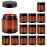 4oz Jars with Lids, Hoa Kinh 12 Pack Amber Glass Jars with Lids Empty Cosmetic Containers Round Airtight Glass Jar with Inner Liners and black Lid for Storing Lotions, Powders, and Ointments