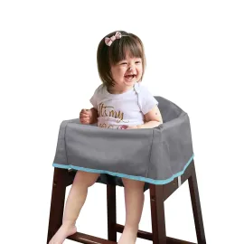 Dual-Belt Baby High Chair Cover, Upgrade Version, for Wooden or Restaurant High Chair, Sturdy and Robust Material, Waterproof Washable Stain and Slip Resistant, Gray Dual-Belt Baby High Chair Cover, Upgrade Version, for Wooden or Restaurant High Chair, Sturdy and Robust Material, Waterproof Washable Stain and Slip Resistant, Gray