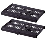 LockerMate Adjust-A-Shelf Locker Shelf, Extends to Fit Your Locker, Easy to Use, Perfect for School, Office, Gym, Black, 2-Pack