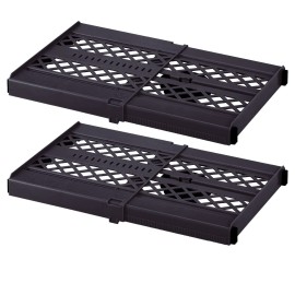 LockerMate Adjust-A-Shelf Locker Shelf, Extends to Fit Your Locker, Easy to Use, Perfect for School, Office, Gym, Black, 2-Pack