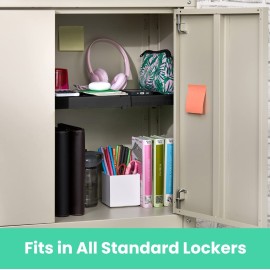 LockerMate Adjust-A-Shelf Locker Shelf, Extends to Fit Your Locker, Easy to Use, Perfect for School, Office, Gym, Black, 2-Pack LockerMate Adjust-A-Shelf Locker Shelf, Extends to Fit Your Locker, Easy to Use, Perfect for School, Office, Gym, Black, 2-Pack