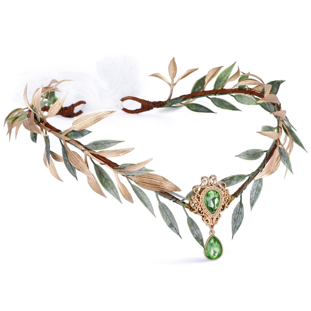 MOSTORY Renaissance Fairy Flower Crown - Elf Crown Woodland Headpiece Handmade Forest Leaf Circlet for Ren Faire Costume Women Halloween Cosplay Photo Shoot MOSTORY Renaissance Fairy Flower Crown - Elf Crown Woodland Headpiece Handmade Forest Leaf Circlet for Ren Faire Costume Women Halloween Cosplay Photo Shoot