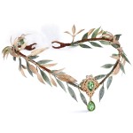 MOSTORY Renaissance Fairy Flower Crown - Elf Crown Woodland Headpiece Handmade Forest Leaf Circlet for Ren Faire Costume Women Halloween Cosplay Photo Shoot