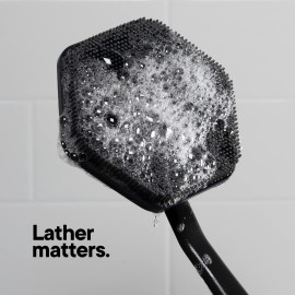 TOOLETRIES Silicone Back Scrubber - Exfoliating Shower Brush, Back Washer for Men, Durable Back Brush with Long Handle - Long Lasting Bath & Shower Accessories - Charcoal TOOLETRIES Silicone Back Scrubber - Exfoliating Shower Brush, Back Washer for Men, Durable Back Brush with Long Handle - Long Lasting Bath & Shower Accessories - Charcoal