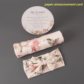 Galabloomer Newborn Receiving Blanket Headband Set Flower Print Baby Swaddle Blankets (Vintage)