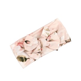 Galabloomer Newborn Receiving Blanket Headband Set Flower Print Baby Swaddle Blankets (Vintage)