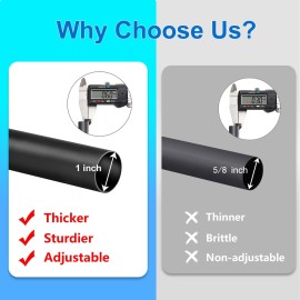 Byondeth Curtain Rods for Windows 16 to 144 Inches Adjustable Length 1 Inch Diameter Window Curtain Rod with Aluminium Finials, Black Byondeth Curtain Rods for Windows 16 to 144 Inches Adjustable Length 1 Inch Diameter Window Curtain Rod with Aluminium Finials, Black