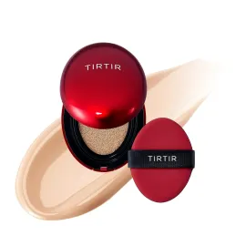 [*Mini Size*] TIRTIR Mask Fit Red Cushion Foundation | Full coverage, Weightless, Skin fit, Satin Glow Finish, Korean Makeup Cushion Foundation (21N Ivory, 0.15 Fl Oz)
