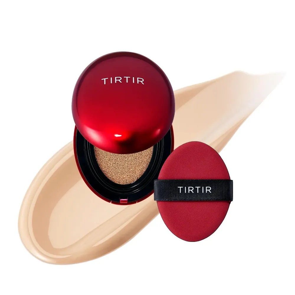 [*Mini Size*] TIRTIR Mask Fit Red Cushion Foundation | Full coverage, Weightless, Skin fit, Satin Glow Finish, Korean Makeup Cushion Foundation (23N Sand, 0.15 Fl Oz)