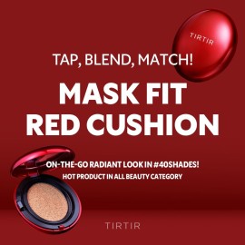 [*Mini Size*] TIRTIR Mask Fit Red Cushion Foundation | Full coverage, Weightless, Skin fit, Satin Glow Finish, Korean Makeup Cushion Foundation (23N Sand, 0.15 Fl Oz)