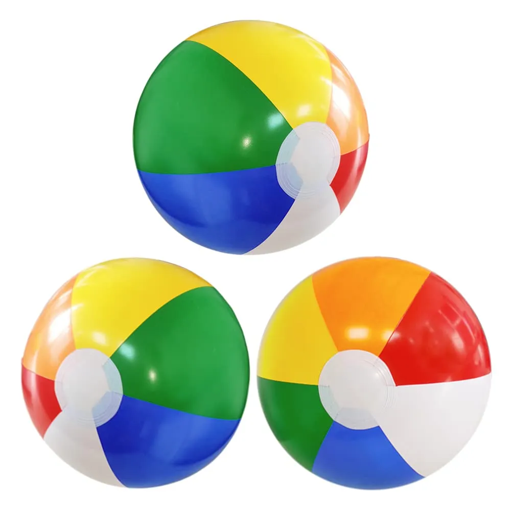 Lamnhin 16\'\' Beach Balls for Kids - 3 Pack Beach Ball Bulk Inflatable Pool Beach Balls Bulk Hawaiian Tropical Theme Party Decorations Favors Supplies
