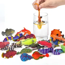 12 Pack Color Changing Sea Animal Toys,Change Color Ocean Animals,Mold Free Bath Toys for Toddlers Kids Ages 4-8,Water Table Toys,Floating Fish,Sea Creatures Themed Party Supplies,Goodie Bags Fillers