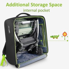YOREPEK Padded Stroller Bag for Airplane Travel - Compatible with UPPAbaby MINU V2 & MINU, Gate Check Bag Backpack with Large Inner Mesh Pocket, Sturdy Stroller Storage Bag for Accessories