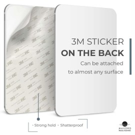 Mavoro Shaving Mirror for Shower - 3M Adhesive Shower Mirror. 7x9in Acrylic Mirror - Unbreakable, Less Fogging. Sleek Frameless, Peel and Stick, Glassless Safety Kids Mirror