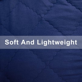 FLXXIE 4 Pieces Toddler Bedding Set, Soft and Breathable Microfiber Crib Sheet Set, Includes Quilted Comforter, Flat Top Sheet, Fitted Sheet, Envelope Pillow Case for Boys and Girls, Navy Blue FLXXIE 4 Pieces Toddler Bedding Set, Soft and Breathable Microfiber Crib Sheet Set, Includes Quilted Comforter, Flat Top Sheet, Fitted Sheet, Envelope Pillow Case for Boys and Girls, Navy Blue