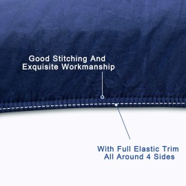 FLXXIE 4 Pieces Toddler Bedding Set, Soft and Breathable Microfiber Crib Sheet Set, Includes Quilted Comforter, Flat Top Sheet, Fitted Sheet, Envelope Pillow Case for Boys and Girls, Navy Blue FLXXIE 4 Pieces Toddler Bedding Set, Soft and Breathable Microfiber Crib Sheet Set, Includes Quilted Comforter, Flat Top Sheet, Fitted Sheet, Envelope Pillow Case for Boys and Girls, Navy Blue
