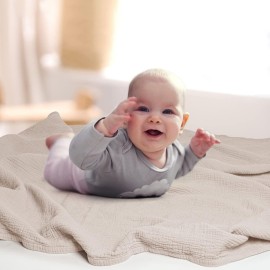 Lulu moon Muslin Quilt Blanket, Crib Blanket for Baby and Toddler,47x47 Inches(Ivory) Lulu moon Muslin Quilt Blanket, Crib Blanket for Baby and Toddler,47x47 Inches(Ivory)