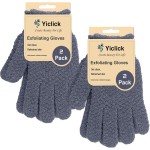 Yiclick Heavy Exfoliating Gloves, Exfoliating Body Scrubber for Bath Shower Exfoliation, Body Scrub Exfoliator for Dead Skin Remover, Exfoliate Sponge Loofah Washcloth Mitt Men Women