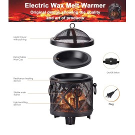 Dicimi Wax Melt Warmer,4-in-1 Electric Wax Melter,Oil Burner,Fireplace Wax Warmers, for Home Office Bedroom Aromatherapy Present and Decorations (Bronze, Fireplace Stove) Dicimi Wax Melt Warmer,4-in-1 Electric Wax Melter,Oil Burner,Fireplace Wax Warmers, for Home Office Bedroom Aromatherapy Present and Decorations (Bronze, Fireplace Stove)