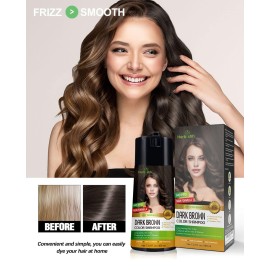 Herbishh Hair Color Shampoo for Gray Coverage - Enriched Formula with Conditioner - Long Lasting & DIY (DARK BROWN) Herbishh Hair Color Shampoo for Gray Coverage - Enriched Formula with Conditioner - Long Lasting & DIY (DARK BROWN)