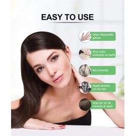 Herbishh Hair Color Shampoo for Gray Coverage - Enriched Formula with Conditioner - Long Lasting & DIY (DARK BROWN) Herbishh Hair Color Shampoo for Gray Coverage - Enriched Formula with Conditioner - Long Lasting & DIY (DARK BROWN)