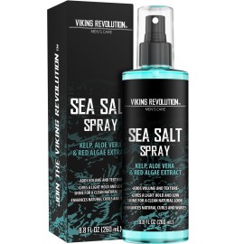 Viking Revolution Sea Salt Spray for Hair Men - Hair Texturizing Spray with Kelp, Aloe Vera and Red Algae Extract - Surf Spray to Add Volume and Texture Sea Salt Spray for Men Beach Hair Spray - 8.8oz