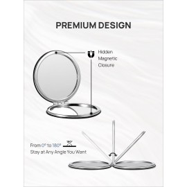 OMIRO 1X/10X Magnifying Compact Mirror with PU Leather, Ultra-Portable for Purses and Travel, Round Black OMIRO 1X/10X Magnifying Compact Mirror with PU Leather, Ultra-Portable for Purses and Travel, Round Black
