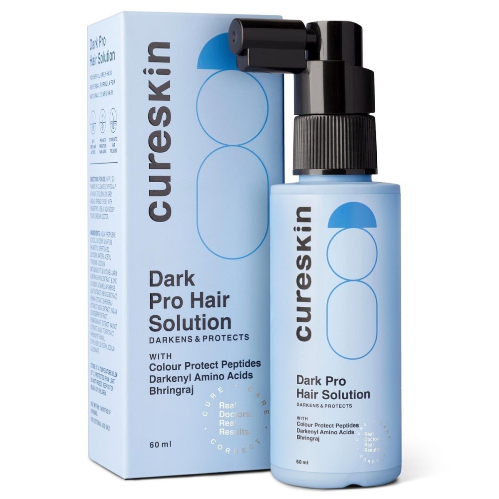Cureskin Anti Grey Hair Serum | Reverses & Limits Hair Greying | Dark Pro Hair Solution Natural Hair Darkener Cureskin Anti Grey Hair Serum | Reverses & Limits Hair Greying | Dark Pro Hair Solution Natural Hair Darkener