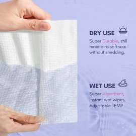 PoeticEHome Extra Thick Face Towels Disposable | Cotton Soft Dry Wipes Biodegradable for Facial Cleansing & Makeup Remover (4 Pack) PoeticEHome Extra Thick Face Towels Disposable | Cotton Soft Dry Wipes Biodegradable for Facial Cleansing & Makeup Remover (4 Pack)