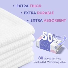 PoeticEHome Extra Thick Face Towels Disposable | Cotton Soft Dry Wipes Biodegradable for Facial Cleansing & Makeup Remover (4 Pack) PoeticEHome Extra Thick Face Towels Disposable | Cotton Soft Dry Wipes Biodegradable for Facial Cleansing & Makeup Remover (4 Pack)