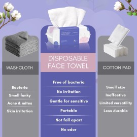 PoeticEHome Extra Thick Face Towels Disposable | Cotton Soft Dry Wipes Biodegradable for Facial Cleansing & Makeup Remover (4 Pack) PoeticEHome Extra Thick Face Towels Disposable | Cotton Soft Dry Wipes Biodegradable for Facial Cleansing & Makeup Remover (4 Pack)