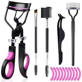Eyelash Curlers Eyebrow Brush Kit for Women w Lash Curler, Eyelash Comb Seperator, Mascara Brushes, Eyelash Extension Tweezers, Angled Eyebrow Brush and Comb, 10 Silicone Refills Pads for Lash & Brow Eyelash Curlers Eyebrow Brush Kit for Women w Lash Curler, Eyelash Comb Seperator, Mascara Brushes, Eyelash Extension Tweezers, Angled Eyebrow Brush and Comb, 10 Silicone Refills Pads for Lash & Brow