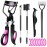 Eyelash Curlers Eyebrow Brush Kit for Women w Lash Curler, Eyelash Comb Seperator, Mascara Brushes, Eyelash Extension Tweezers, Angled Eyebrow Brush and Comb, 10 Silicone Refills Pads for Lash & Brow