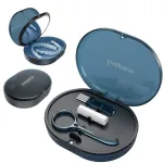 LONGMON New Double-layer Retainer Storage Case with Belt Chewing,Removal Tool,Cleaning Brush,Built in Mirror Orthodontic Retainer Case,Mouth Guard Case