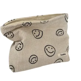Cosmetic Bags for Women - Corduroy Cosmetic Bag Aesthetic Women Handbags Purses Smile Dots Makeup Organizer Storage Makeup Bag Girls Case Bags (Beige) Cosmetic Bags for Women - Corduroy Cosmetic Bag Aesthetic Women Handbags Purses Smile Dots Makeup Organizer Storage Makeup Bag Girls Case Bags (Beige)