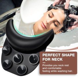 Noverlife Salon Neck Rest Cushion with Suction Cup, Non-Slip Soft Silicon Shampoo Bowl Neck Rest, Portable Hair Salon Shampoo Sink Gel Neck Pad, Hair Washing Sink Neck Support for Home Salon Basin